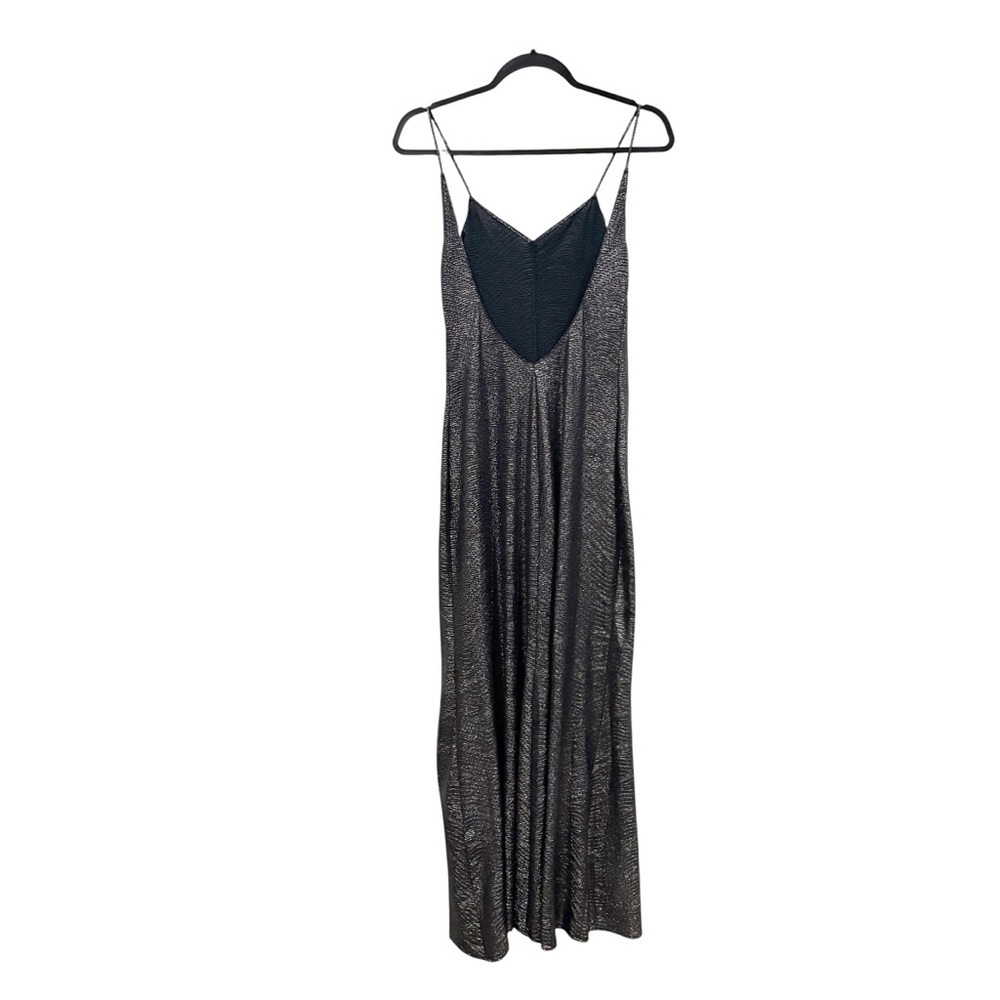 Reformation Jersey Knit Metallic Maxi Dress sz: S Silver Holiday Cocktail Party - Picture 3 of 5